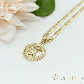   Антиалергична огърлица Goldfilled 45см / 4мм + висулка  Овен 14K цвят