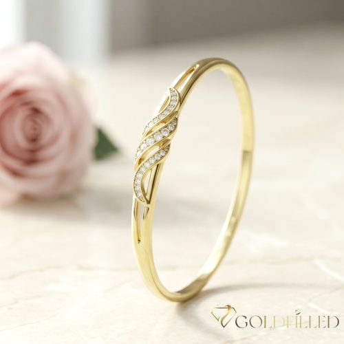 Антиалергична гривна "Goldfilled" 7-4mm , многоцветна (14K) диаметър 60mm "отваряем"