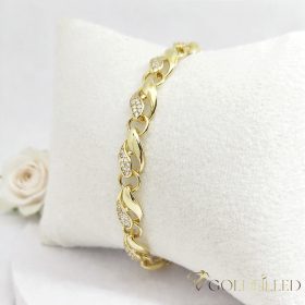   Ексклузивна антиалергична златна гривна "Goldfilled" с дължина 18 см и дебелина 7 мм, цвят 14K