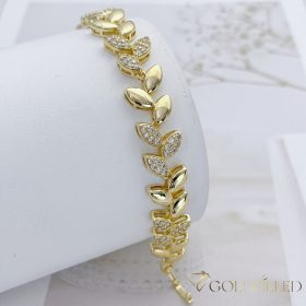   Ексклузивна антиалергична златна гривна "Goldfilled" с дължина 17 см и дебелина 14 мм, цвят 14K