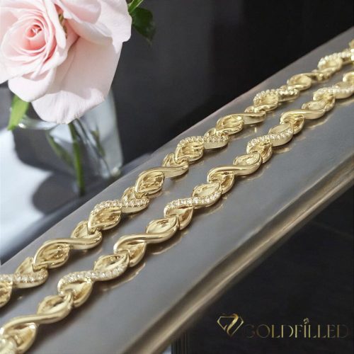 Ексклузивна антиалергична златна гривна "Goldfilled" в няколко размера дебелина 5,5 мм, цвят 14K