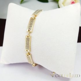   Ексклузивна антиалергична златна гривна "Goldfilled" с дължина 17 см и дебелина 5,5 мм, цвят 14K