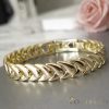 Ексклузивна антиалергична златна гривна "Goldfilled" с дължина 17 см и дебелина 10 мм, цвят 14K