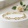 Ексклузивна антиалергична златна гривна "Goldfilled" с дължина 17 см и дебелина 8 мм, цвят 14K