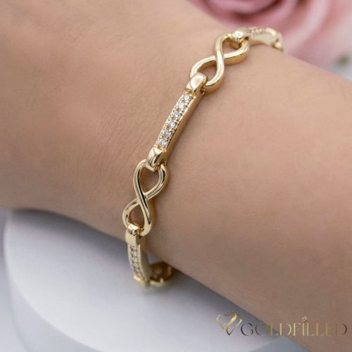 Ексклузивна антиалергична златна гривна "Goldfilled" с дължина 17 см и дебелина 8 мм, цвят 14K