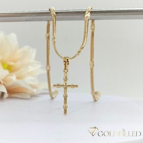   Антиалергично колие "Goldfilled" 45cm/3mm + висулка, цвят 18K