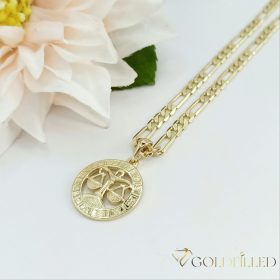   Антиалергична огърлица Goldfilled 50см / 4мм + висулка везни 14K цвят