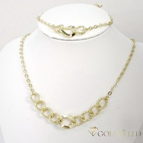   Антиалергично колие "Goldfilled" 45см/3-12mm + гривна 17-20см , цвят 14K