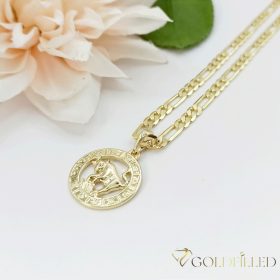   Антиалергична огърлица Goldfilled 45см / 4мм + висулка бик 14K цвят