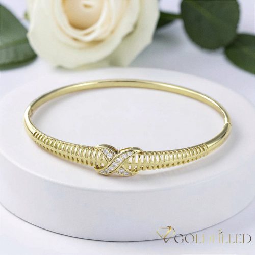 Антиалергична гривна "Goldfilled" 7-4mm , многоцветна (14K) диаметър 60mm "отваряем"