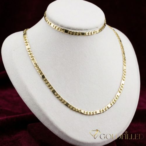 Антиалергично колие "Goldfilled" 60cm/4,5mm + гривна 20см , цвят 14K