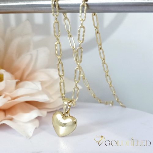 Антиалергично колие "Goldfilled" 60см/3mm + висулка, цвят 14K