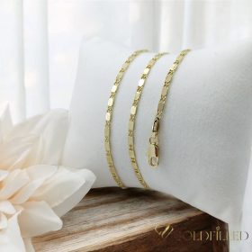  Антиалергично колие "Goldfilled" 60см/2мм + гривна 19см, цвят 14K