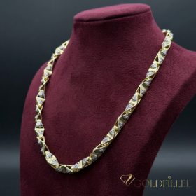   Goldfilled Антиалергенен Луксозен Баркака Колие 60см Дълго и 11мм Широко (145г !) Цвят 14К Мултиколор