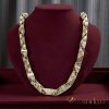 Goldfilled Антиалергенен Луксозен Баркака Колие 60см Дълго и 11мм Широко (145г !) Цвят 14К Мултиколор
