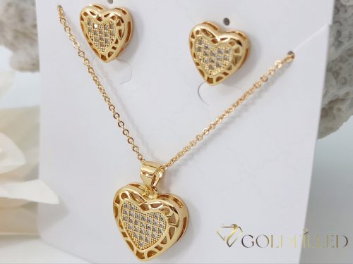 Антиалергично колие "Goldfilled" 45см/1мм + висулка + обици