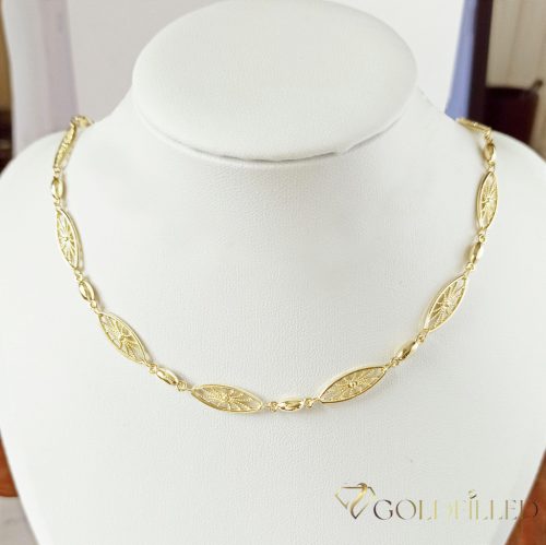 Луксозно антиалергично колие Goldfilled 45см дълго и 4-7мм широко Цвят 14K