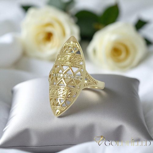 Антиалергичен пръстен "Goldfilled", в различни размери, цвят 14K
