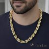 Ексклузивно антиалергенно позлатено колие "Goldfilled" с дължина 70 см и дебелина 10 мм, цвят 14K (115 gramm)