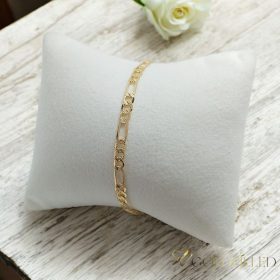   Ексклузивна антиалергична златна гривна "Goldfilled" с дължина 19 см и дебелина 3,5 мм, цвят 18K