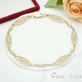   Ексклузивна антиалергична златна гривна "Goldfilled" с дължина 19 см и дебелина 4-7 мм, цвят 14K
