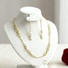 Антиалергично колие "Goldfilled" 45см/2-6mm + гривна 17см + обици, цвят 14K