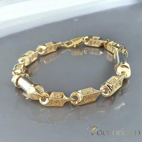 Антиалергична гривна "Goldfilled" 24cm /8-10mm, многоцветна 14K