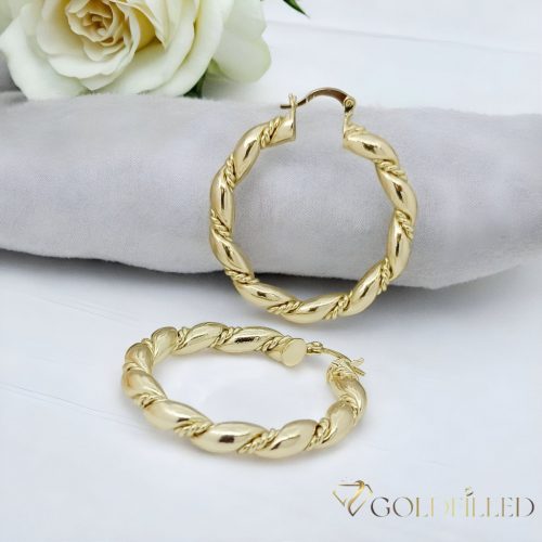 Goldfilled Антиалергични халки 40мм 14K цвят	