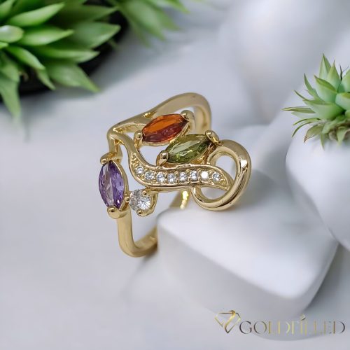 Антиалергичен пръстен "Goldfilled", в различни размери, цвят 18K