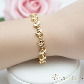   Ексклузивна антиалергична златна гривна "Goldfilled" с дължина 17 см и дебелина 6 мм, цвят 14K