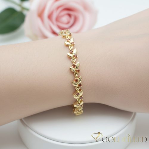 Ексклузивна антиалергична златна гривна "Goldfilled" с дължина 17 см и дебелина 6 мм, цвят 14K
