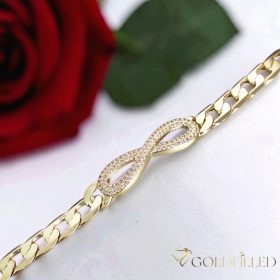   Ексклузивна антиалергична златна гривна "Goldfilled" с дължина 18,5 см и дебелина 9 мм, цвят 14K