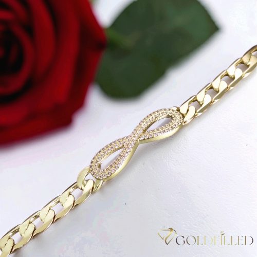 Ексклузивна антиалергична златна гривна "Goldfilled" с дължина 18,5 см и дебелина 9 мм, цвят 14K