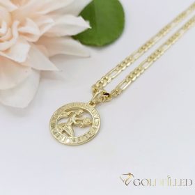   Антиалергична огърлица Goldfilled 50см / 4мм + висулка дева 14K цвят