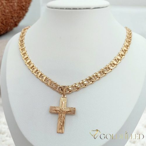 Антиалергично колие "Goldfilled" 55cm/7mm + висулка, цвят 18K