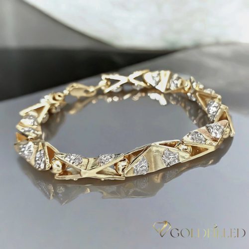 Антиалергична гривна "Goldfilled" 22cm /11mm, многоцветна