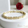 Ексклузивна антиалергична златна гривна "Goldfilled" с дължина 19 см и дебелина 6 мм, цвят 14K